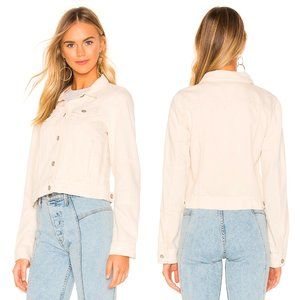 Free People Rumors Denim Jacket in Ivory